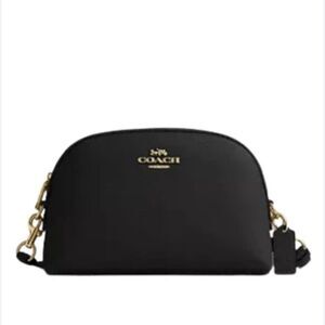 COACH MADI Black Gold Tone Zip XGrain Leather Crossbody Bag Purse